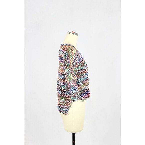 Aritzia WILFRED LE FOU Masako Rainbow Marled Wool Paper Knit Sweater, Size XS - Picture 2 of 14